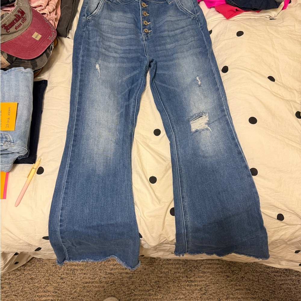 Women's Blue Distressed Jeans